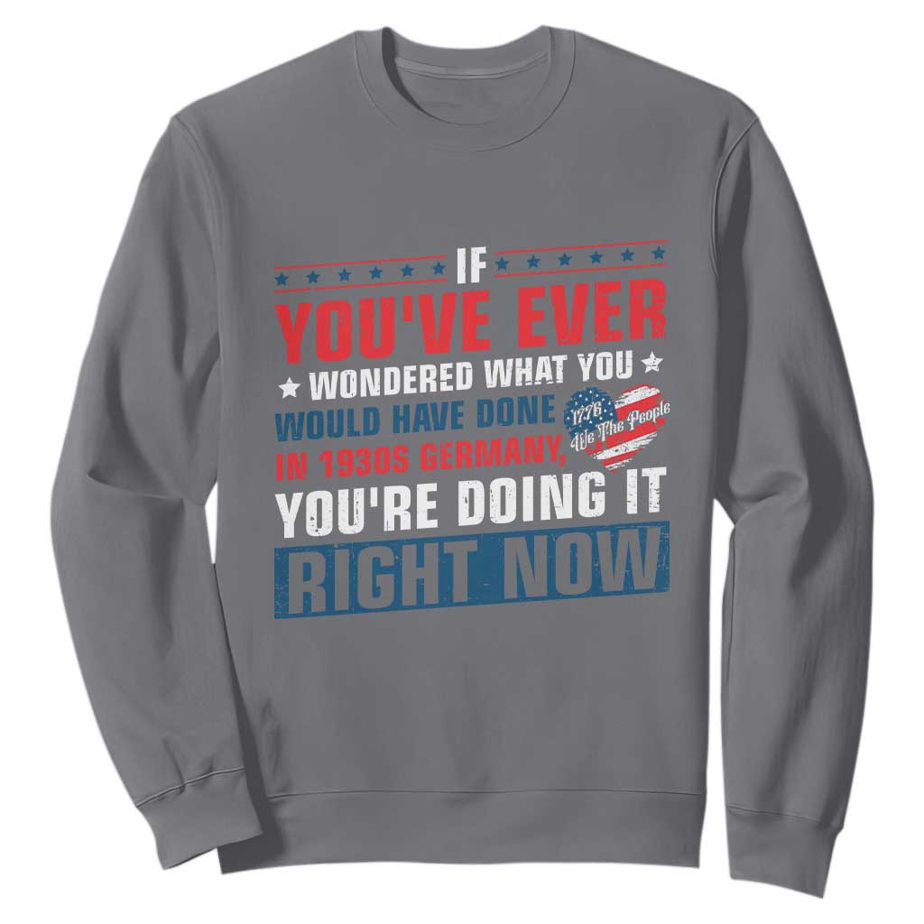 Anti Fascist Sweatshirt Political Activism Human Rights TS10 Charcoal Print Your Wear