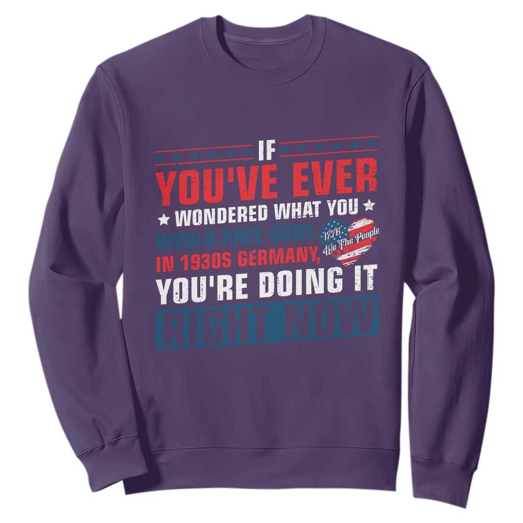 Anti Fascist Sweatshirt Political Activism Human Rights TS10 Purple Print Your Wear