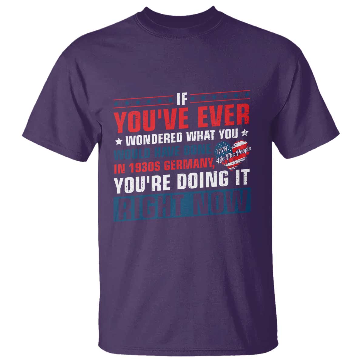 Anti Fascist T Shirt - Political Activism Human Rights Resistance Solidarity Tee TS10 Purple Print Your Wear