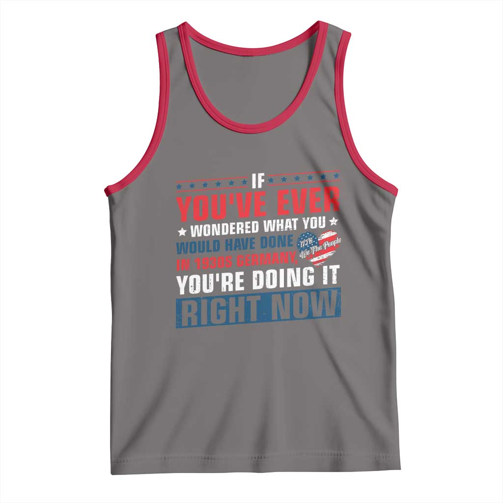 Anti Fascist Tank Top Political Activism Human Rights TS10 Deep Heather Red Print Your Wear