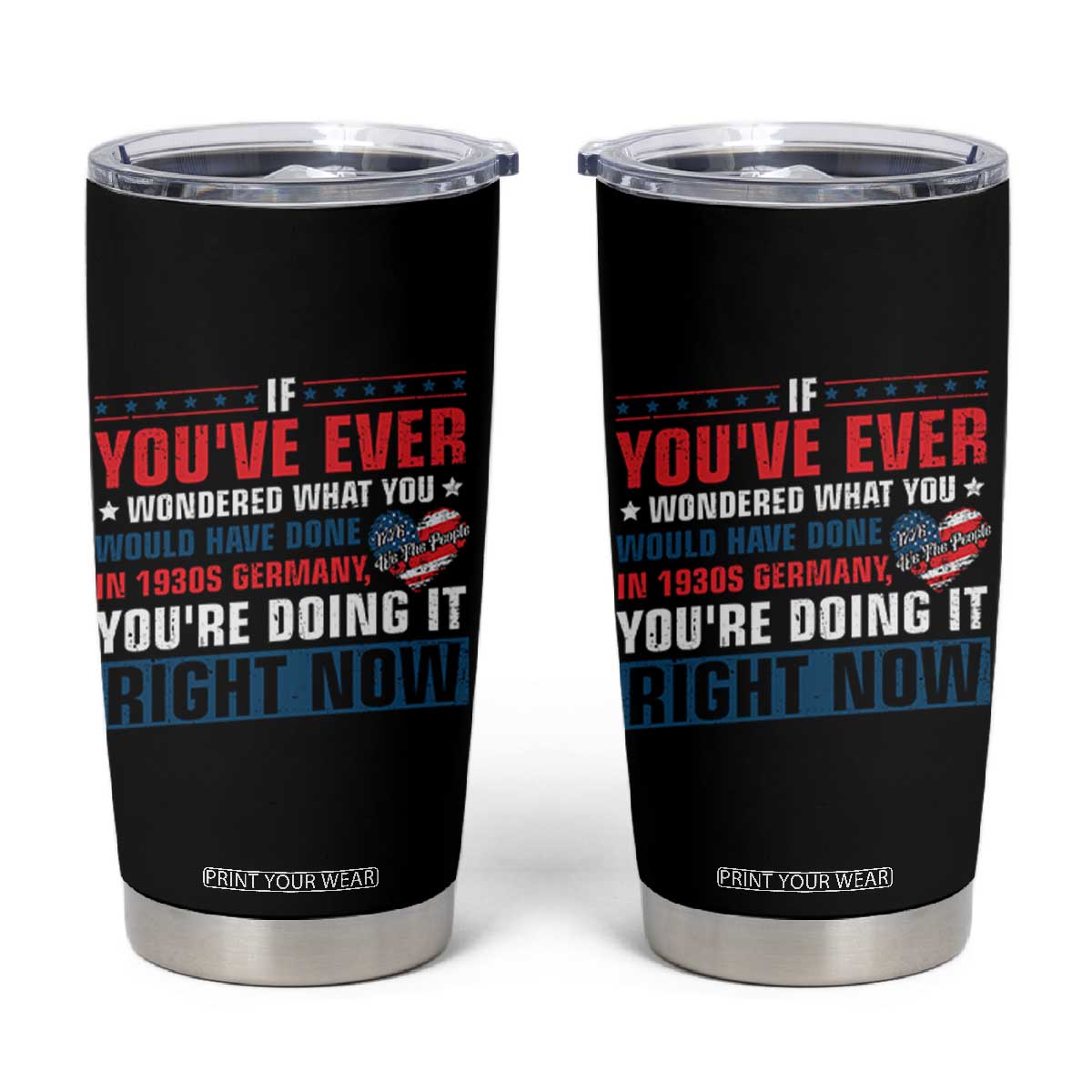 Anti Fascist Tumbler Cup Political Activism Human Rights TS10 Black Print Your Wear