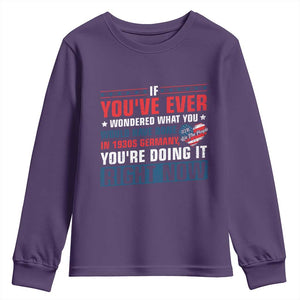 Anti Fascist Youth Sweatshirt Political Activism Human Rights TS10 Purple Print Your Wear