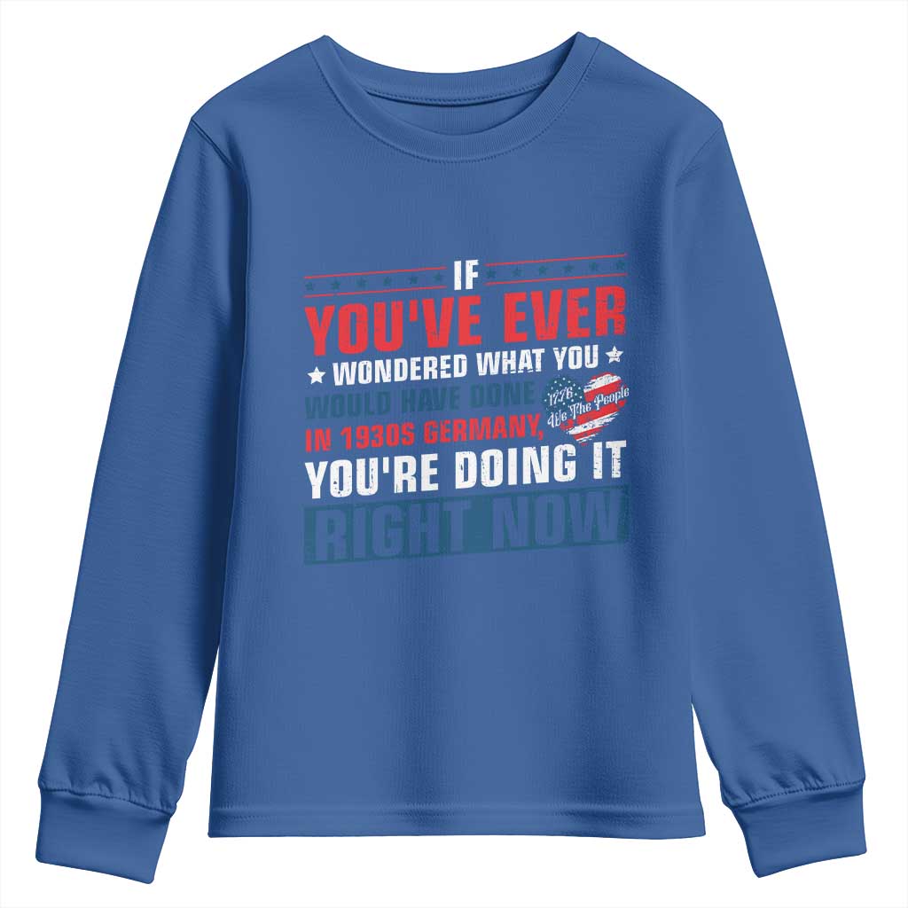 Anti Fascist Youth Sweatshirt Political Activism Human Rights TS10 Royal Blue Print Your Wear
