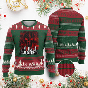 Retro 8647 Ugly Christmas Sweater Vintage USA American Flag Skull TS10 Red Green Print Your Wear
