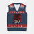 Retro 8647 V-Neck Knit Sweater Vest Vintage USA American Flag Skull TS10 Navy Red Print Your Wear