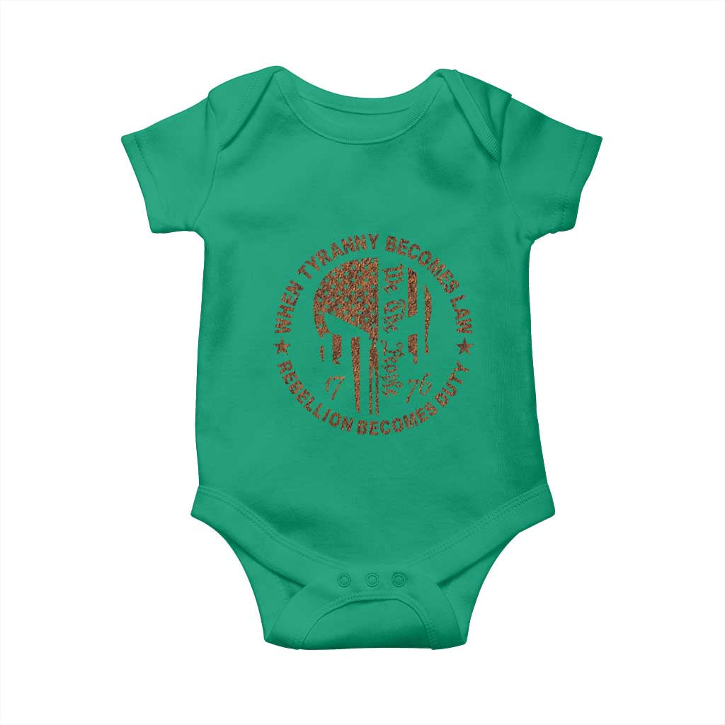 When Tyranny Becomes Law Rebellion Becomes Duty Baby Onesie We The People 1776 US Flag TS10 Irish Green Print Your Wear