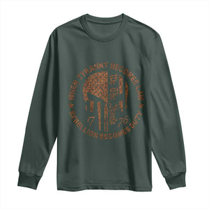 When Tyranny Becomes Law Rebellion Becomes Duty Long Sleeve Shirt We The People 1776 US Flag TS10 Dark Forest Green Print Your Wear