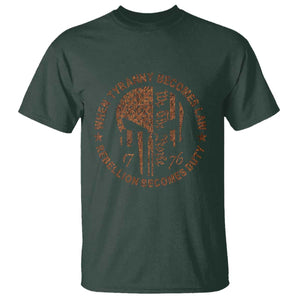 When Tyranny Becomes Law Rebellion Becomes Duty T Shirt We The People 1776 US Flag TS10 Dark Forest Green Print Your Wear