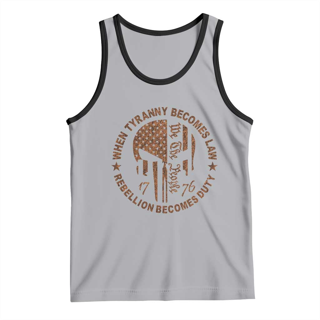 When Tyranny Becomes Law Rebellion Becomes Duty Tank Top We The People 1776 US Flag TS10 Athletic Heather Black Print Your Wear
