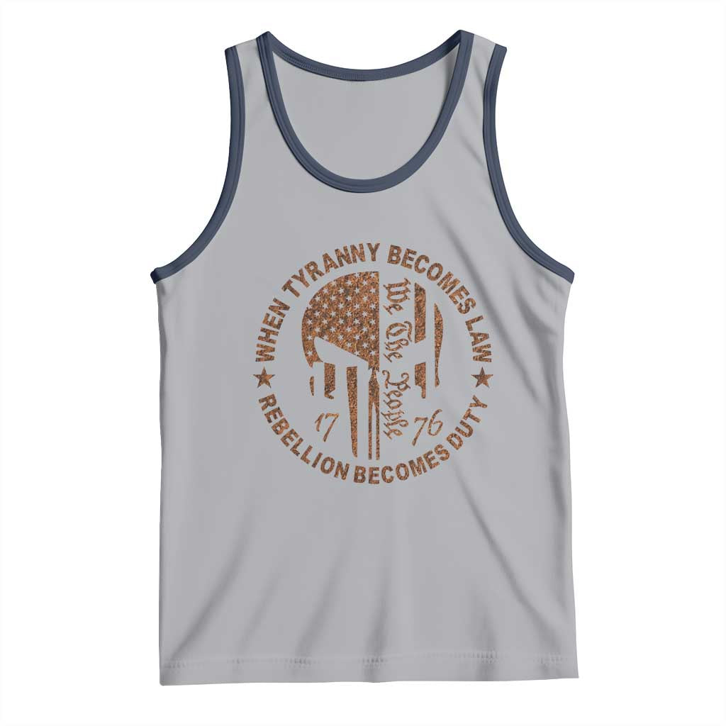 When Tyranny Becomes Law Rebellion Becomes Duty Tank Top We The People 1776 US Flag TS10 Athletic Heather Navy Print Your Wear