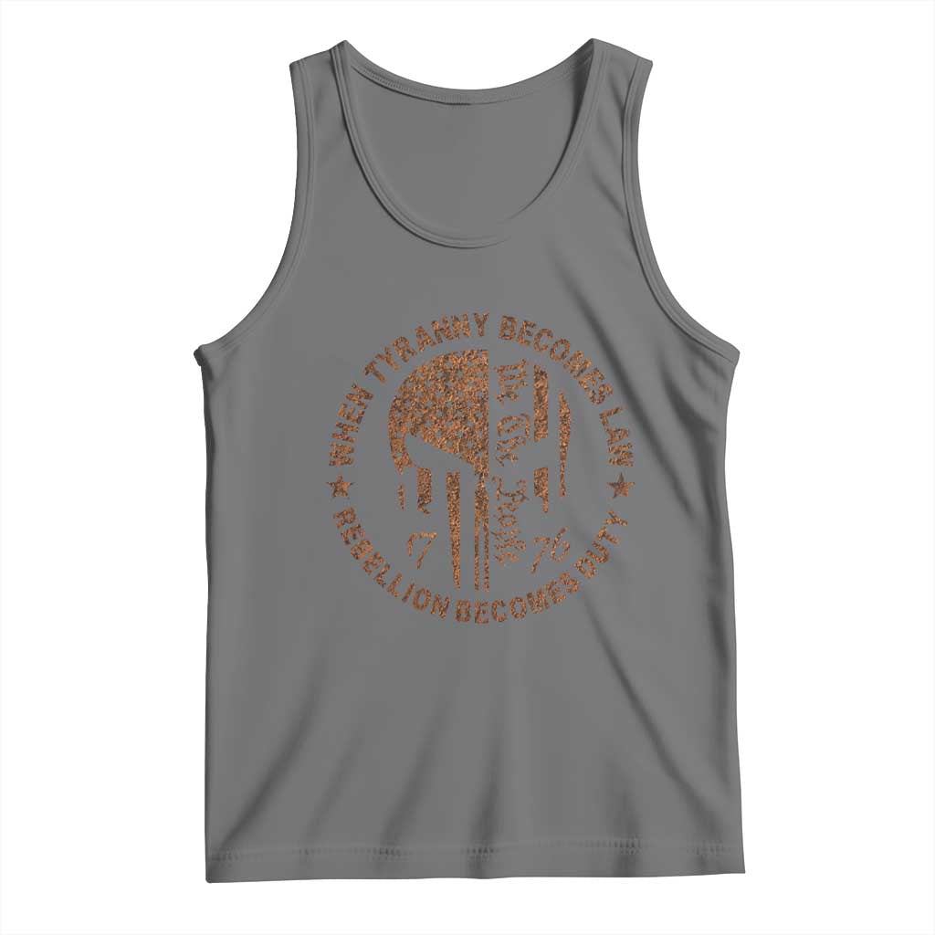 When Tyranny Becomes Law Rebellion Becomes Duty Tank Top We The People 1776 US Flag TS10 Black Heather Print Your Wear
