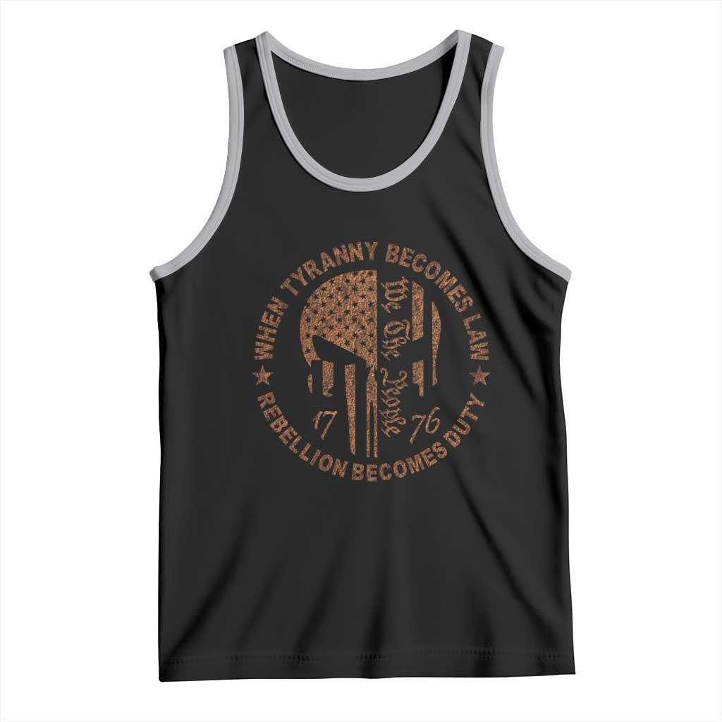 When Tyranny Becomes Law Rebellion Becomes Duty Tank Top We The People 1776 US Flag TS10 Black Athletic Heather Print Your Wear