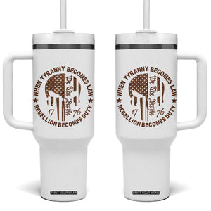 When Tyranny Becomes Law Rebellion Becomes Duty Tumbler With Handle We The People 1776 US Flag TS10 One Size: 40 oz White Print Your Wear