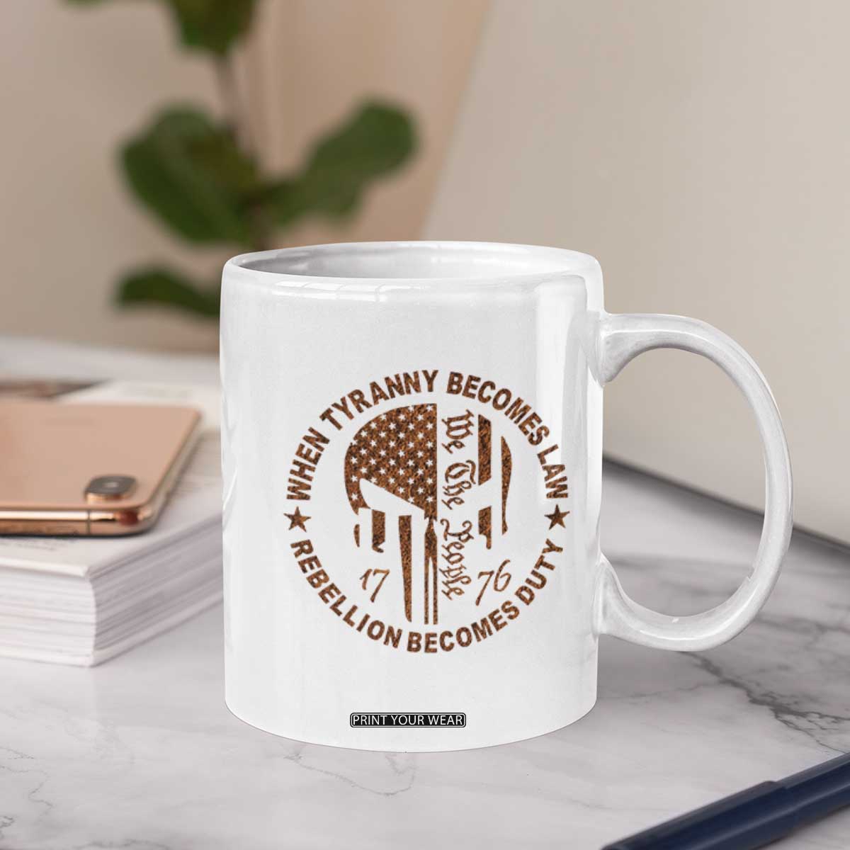 When Tyranny Becomes Law Rebellion Becomes Duty Coffee Mug We The People 1776 US Flag TS10 Print Your Wear