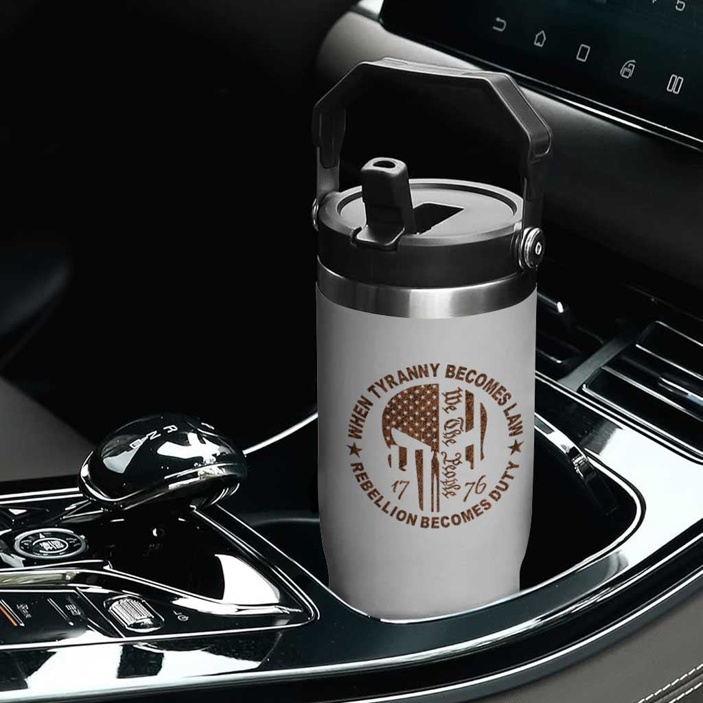 When Tyranny Becomes Law Rebellion Becomes Duty Flip Straw Tumbler We The People 1776 US Flag TS10 Print Your Wear