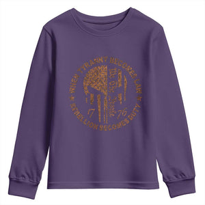 When Tyranny Becomes Law Rebellion Becomes Duty Youth Sweatshirt We The People 1776 US Flag TS10 Purple Print Your Wear