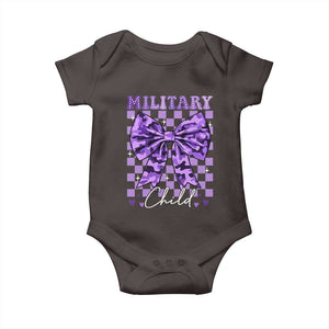 Military Child Coquette Bow Baby Onesie Purple Up Camo TS10 Dark Chocolate Print Your Wear