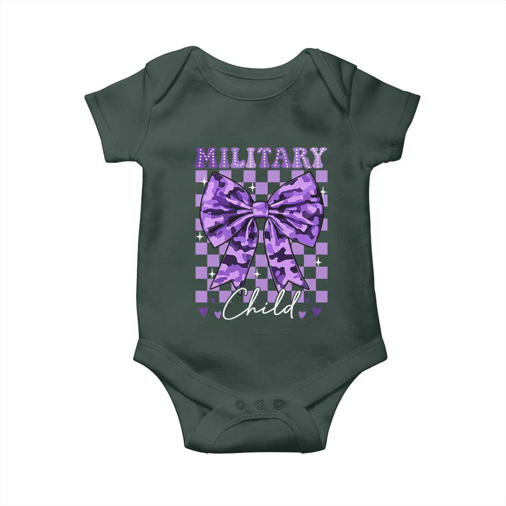 Military Child Coquette Bow Baby Onesie Purple Up Camo TS10 Print Your Wear