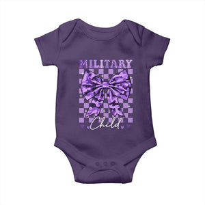 Military Child Coquette Bow Baby Onesie Purple Up Camo TS10 Purple Print Your Wear