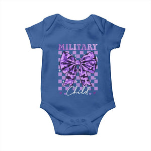 Military Child Coquette Bow Baby Onesie Purple Up Camo TS10 Royal Blue Print Your Wear