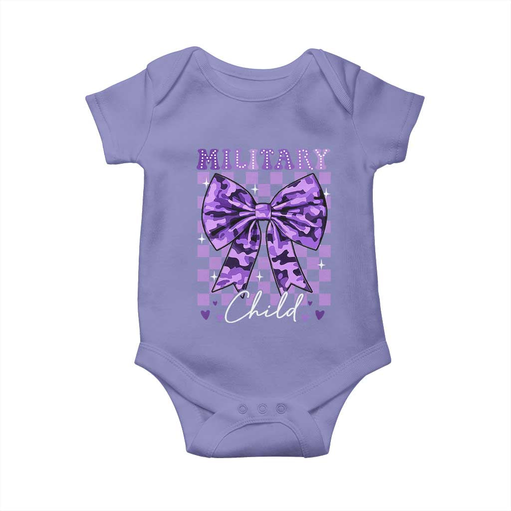 Military Child Coquette Bow Baby Onesie Purple Up Camo TS10 Violet Print Your Wear
