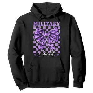 Military Child Coquette Bow Hoodie Purple Up Camo TS10 Black Print Your Wear