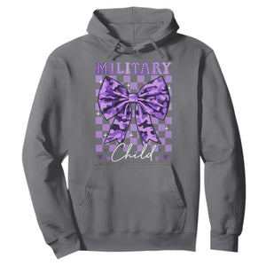 Military Child Coquette Bow Hoodie Purple Up Camo TS10 Charcoal Print Your Wear