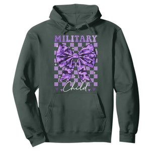 Military Child Coquette Bow Hoodie Purple Up Camo TS10 Dark Forest Green Print Your Wear