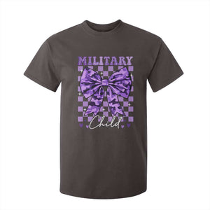 Military Child Coquette Bow T Shirt For Kid Purple Up Camo TS10 Dark Chocolate Print Your Wear