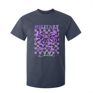 Military Child Coquette Bow T Shirt For Kid Purple Up Camo TS10 Navy Print Your Wear