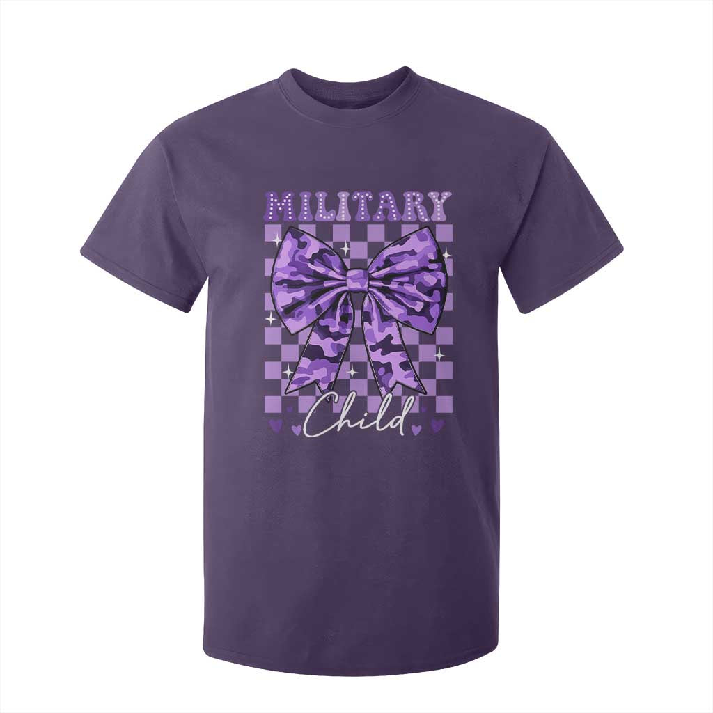 Military Child Coquette Bow T Shirt For Kid Purple Up Camo TS10 Purple Print Your Wear