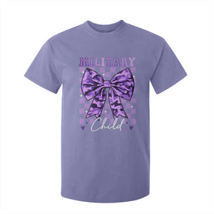 Military Child Coquette Bow T Shirt For Kid Purple Up Camo TS10 Violet Print Your Wear
