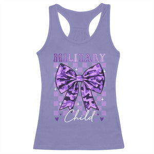 Military Child Coquette Bow Racerback Tank Top Purple Up Camo TS10 Violet Print Your Wear