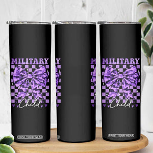 Military Child Coquette Bow Skinny Tumbler Purple Up Camo TS10 Print Your Wear