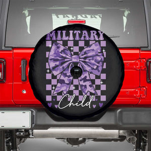 Military Child Coquette Bow Spare Tire Cover Purple Up Camo TS10 Black Print Your Wear