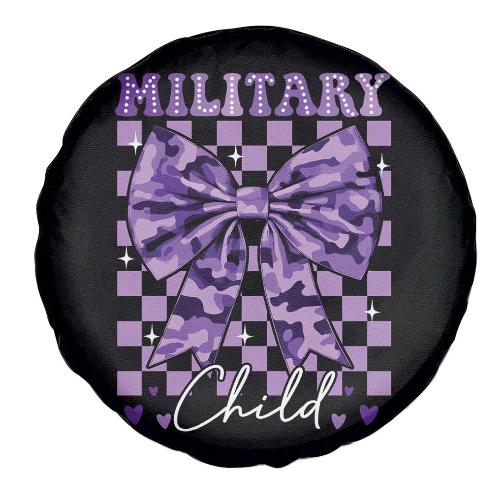 Military Child Coquette Bow Spare Tire Cover Purple Up Camo TS10 Print Your Wear