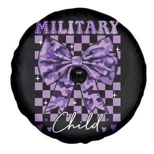 Military Child Coquette Bow Spare Tire Cover Purple Up Camo TS10 Print Your Wear