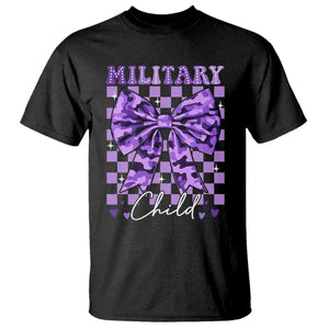 Military Child Coquette Bow T Shirt Purple Up Camo TS10 Black Print Your Wear