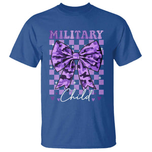 Military Child Coquette Bow T Shirt Purple Up Camo TS10 Royal Blue Print Your Wear