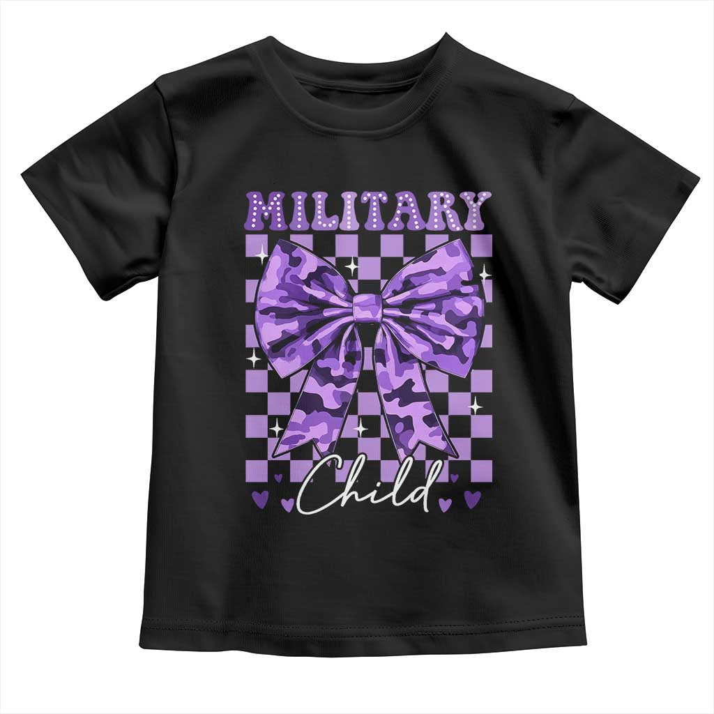 Military Child Coquette Bow Toddler T Shirt Purple Up Camo TS10 Black Print Your Wear