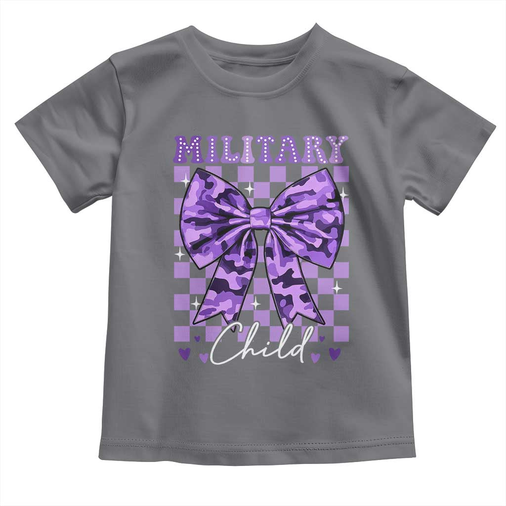 Military Child Coquette Bow Toddler T Shirt Purple Up Camo TS10 Charcoal Print Your Wear