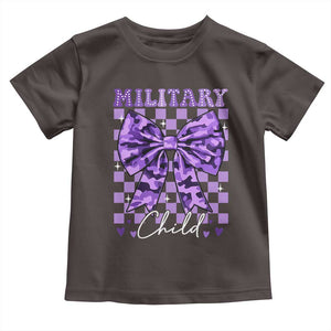 Military Child Coquette Bow Toddler T Shirt Purple Up Camo TS10 Dark Chocolate Print Your Wear