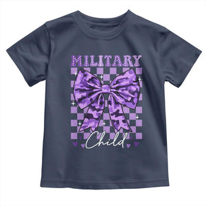 Military Child Coquette Bow Toddler T Shirt Purple Up Camo TS10 Navy Print Your Wear