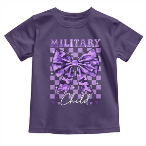 Military Child Coquette Bow Toddler T Shirt Purple Up Camo TS10 Purple Print Your Wear