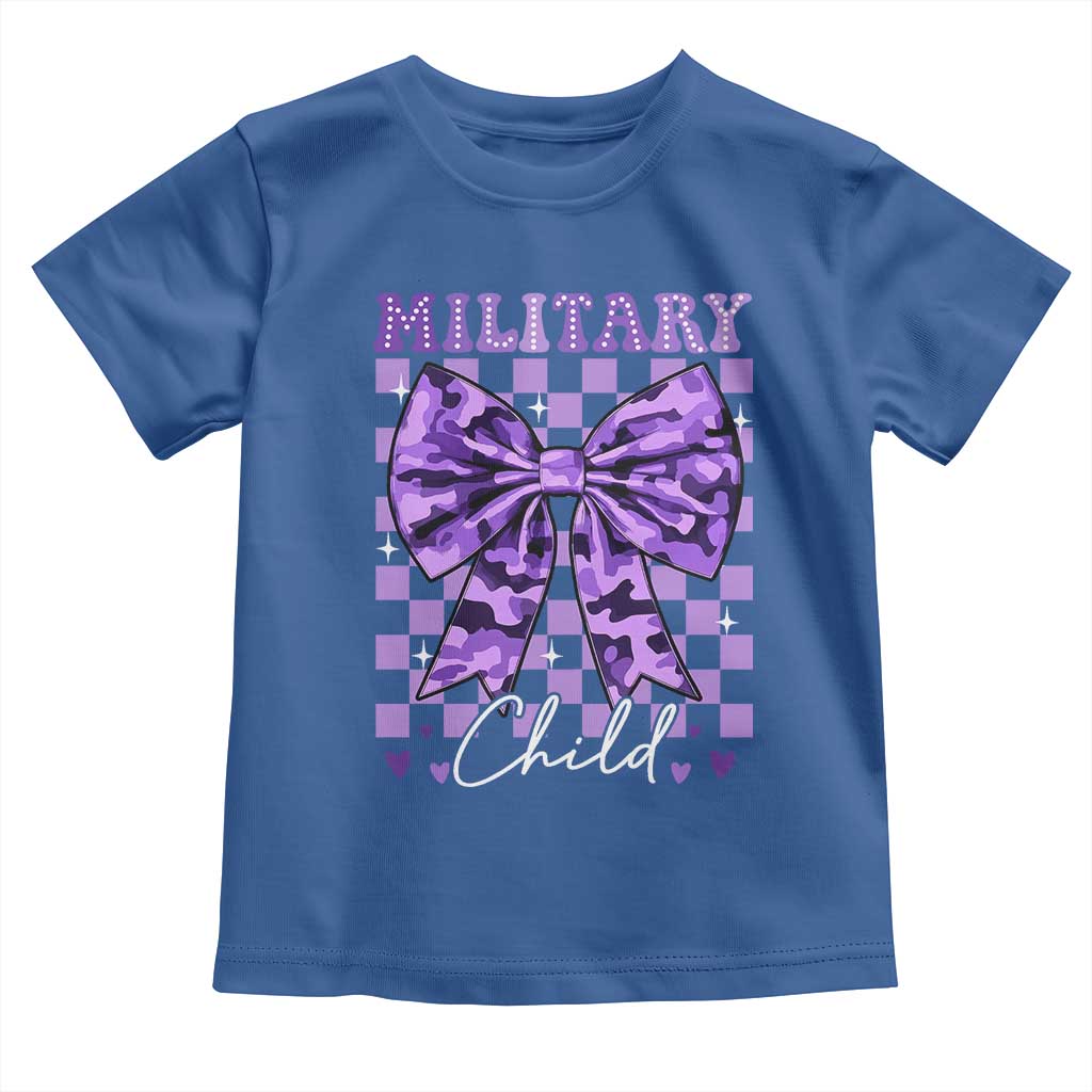 Military Child Coquette Bow Toddler T Shirt Purple Up Camo TS10 Royal Blue Print Your Wear