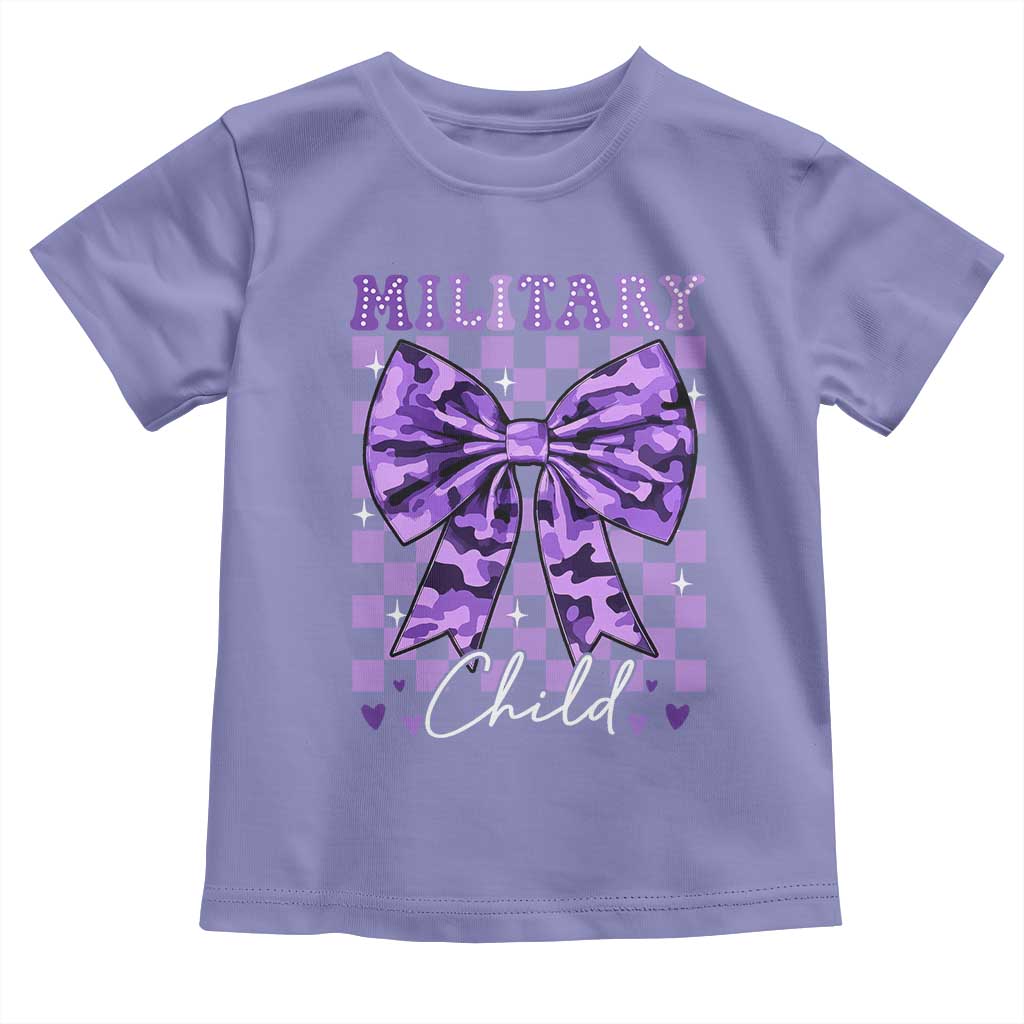 Military Child Coquette Bow Toddler T Shirt Purple Up Camo TS10 Violet Print Your Wear