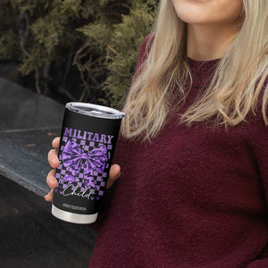 Military Child Coquette Bow Tumbler Cup Purple Up Camo TS10 Print Your Wear