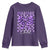 Military Child Coquette Bow Youth Sweatshirt Purple Up Camo TS10 Purple Print Your Wear