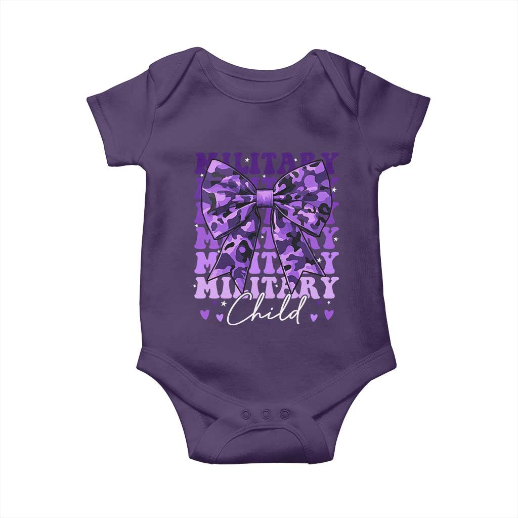 Military Child Coquette Bow Baby Onesie Purple Up Camo Kids Girls TS10 Purple Print Your Wear