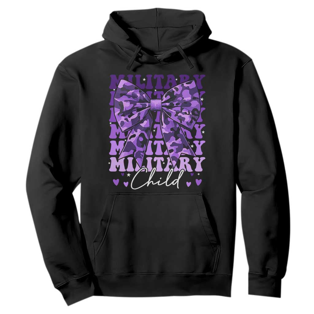 Military Child Coquette Bow Hoodie Purple Up Camo Kids Girls TS10 Black Print Your Wear
